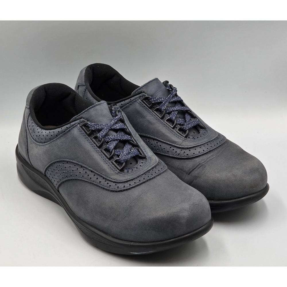 SAS Walk Easy Women's Size 8.5W Blue Nubuck Leather Lace Up Tripad Comfort Shoes